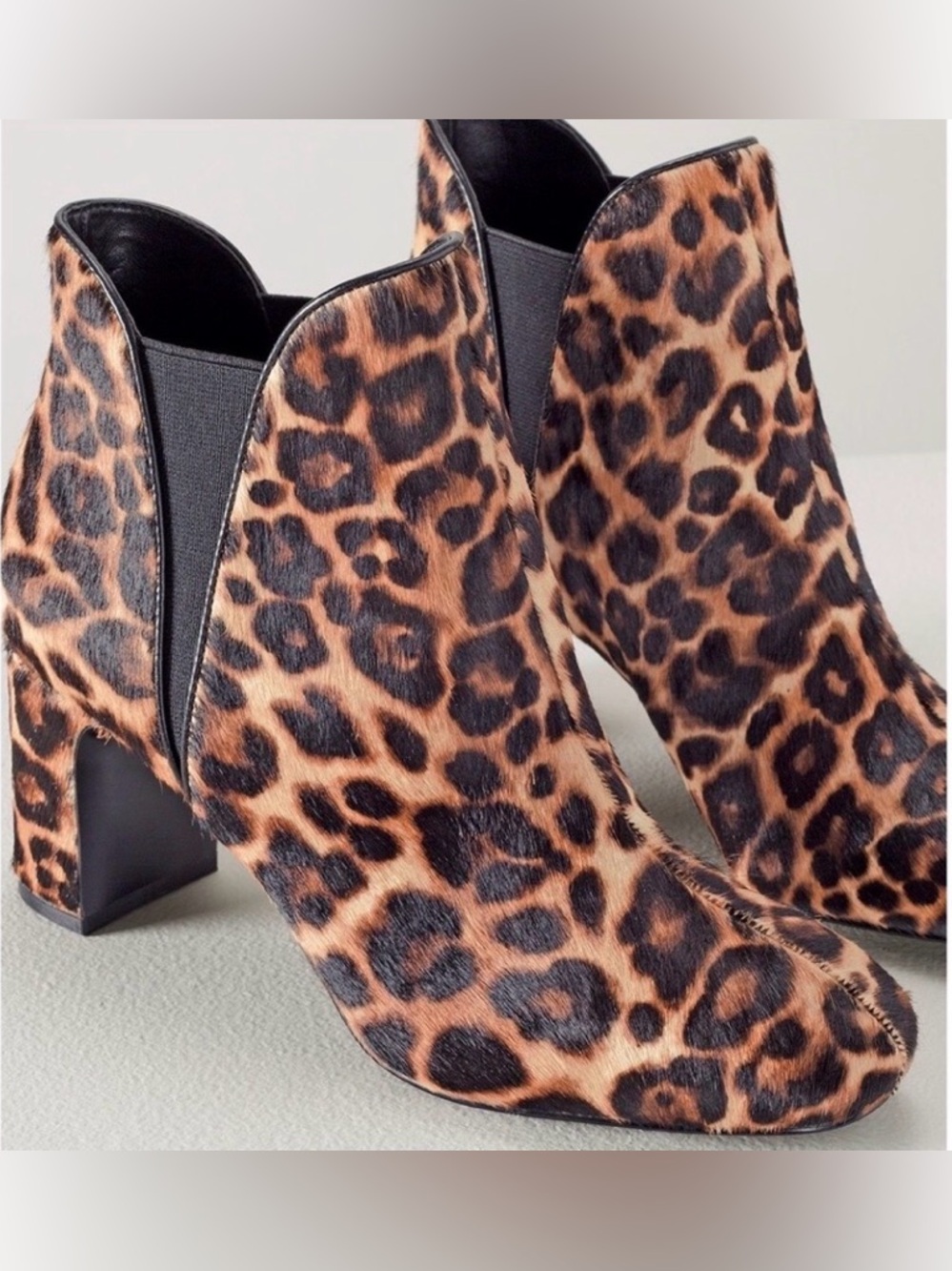 White House Black Market Zoe calfhair cheetah booties size 6.5